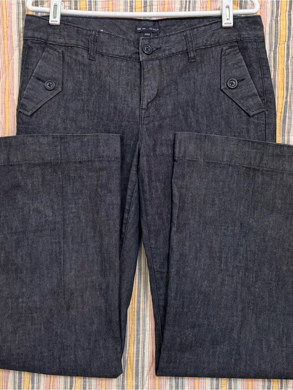 GAP VTG NWOT Hip Slung Fit Jean Trousers Women's Dark Charcoal Wide-Leg Sz 10